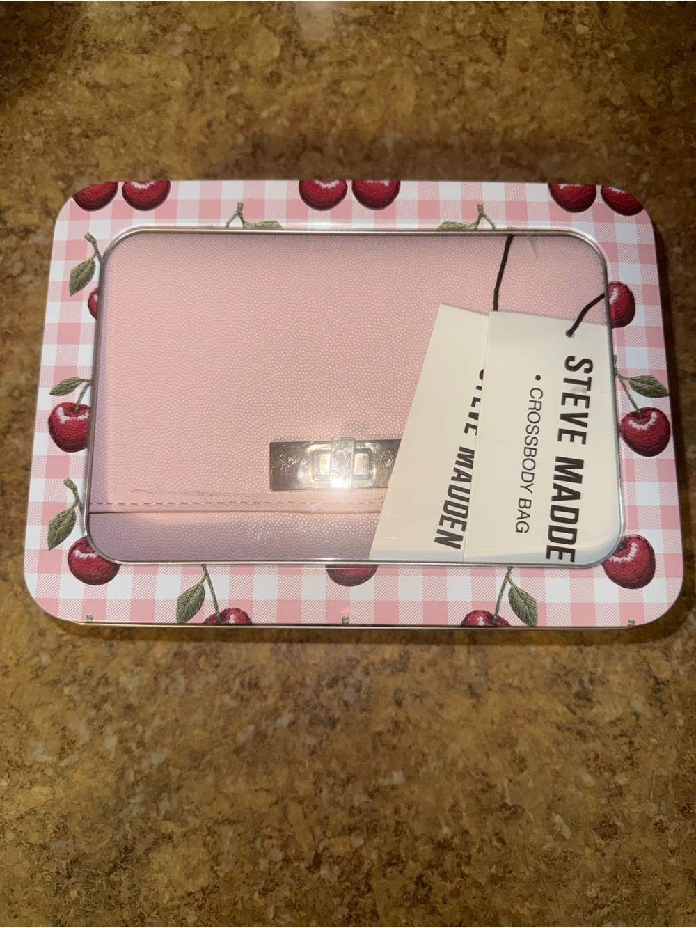 Steve Madden Light Pink Crossbody Bag with Silver-tone hardware